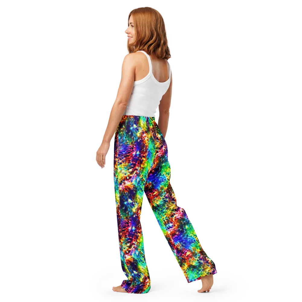 Rainbow Static on Women's Pajama Pants — Back