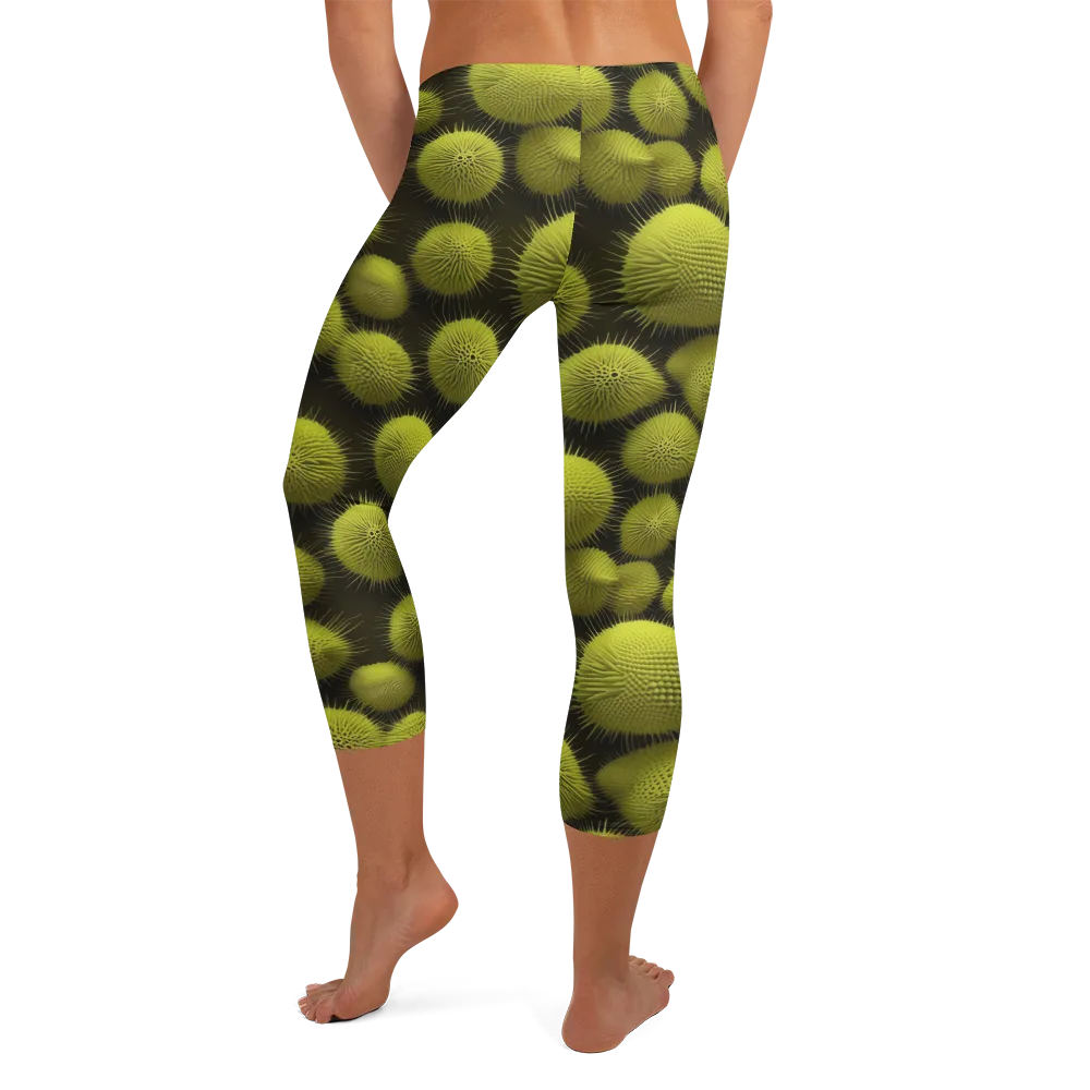 Lime Thorn on Capri Leggings — Back