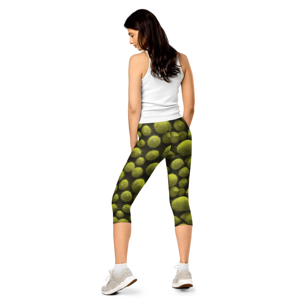 Lime Thorn on Capri Leggings — Back