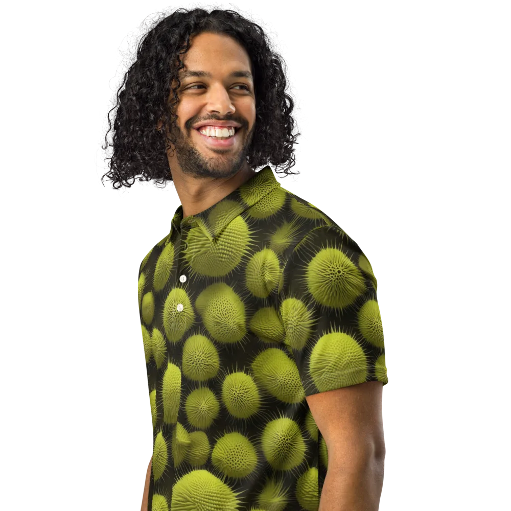 Lime Thorn on Men's Slim Fit Polo Shirt — Left Front