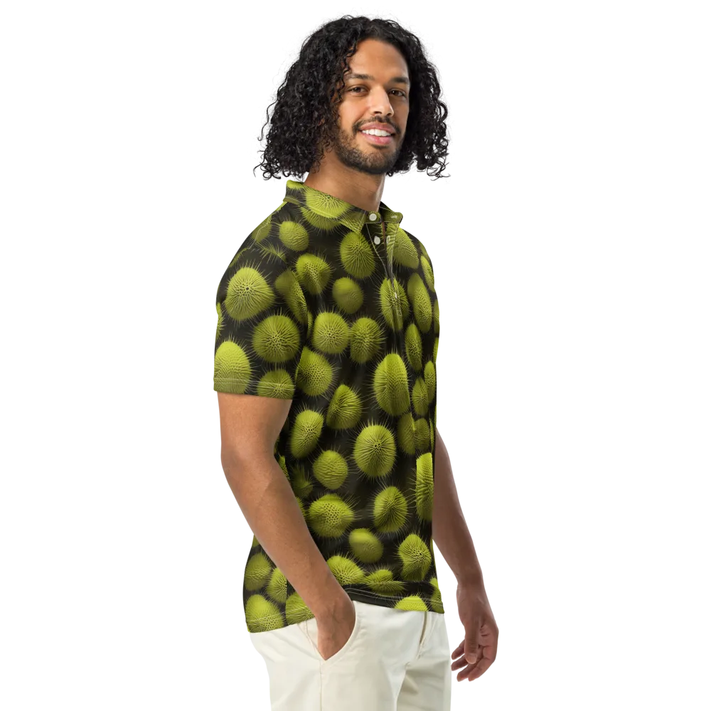 Lime Thorn on Men's Slim Fit Polo Shirt — Right Front