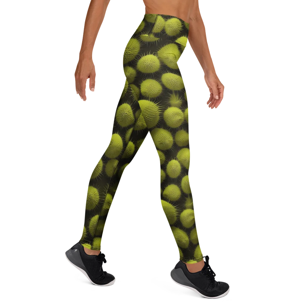 Lime Thorn on Yoga Leggings — Right