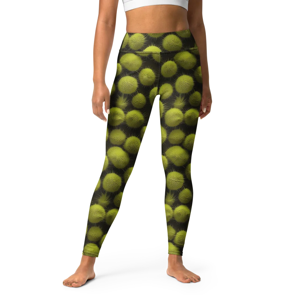 Lime Thorn on Yoga Leggings — Front