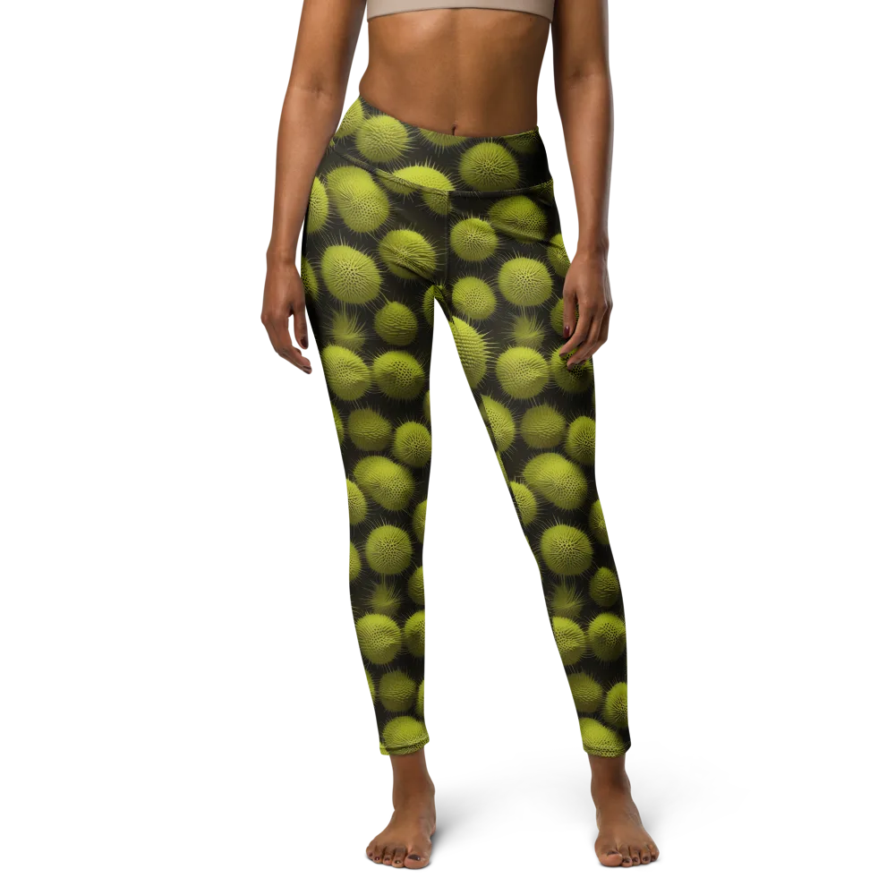 Lime Thorn on Yoga Leggings — Front