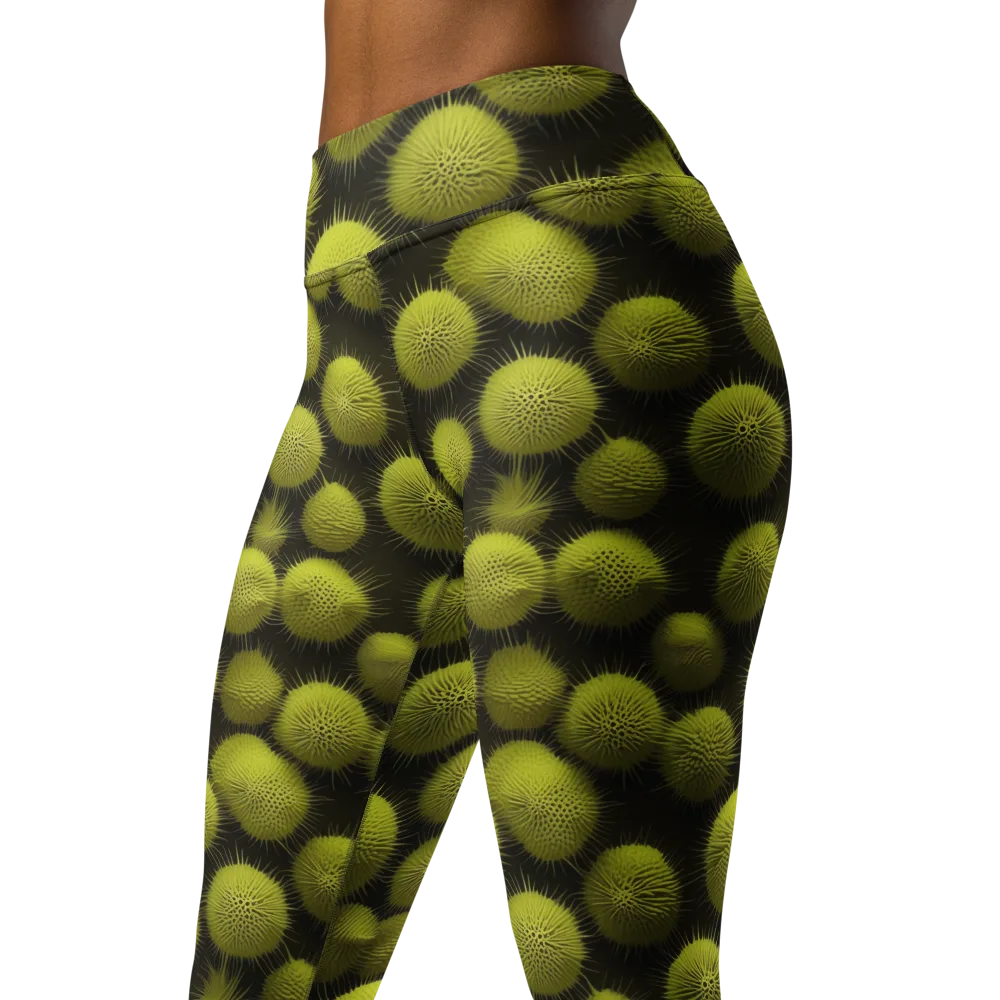 Lime Thorn on Yoga Leggings — Left Front