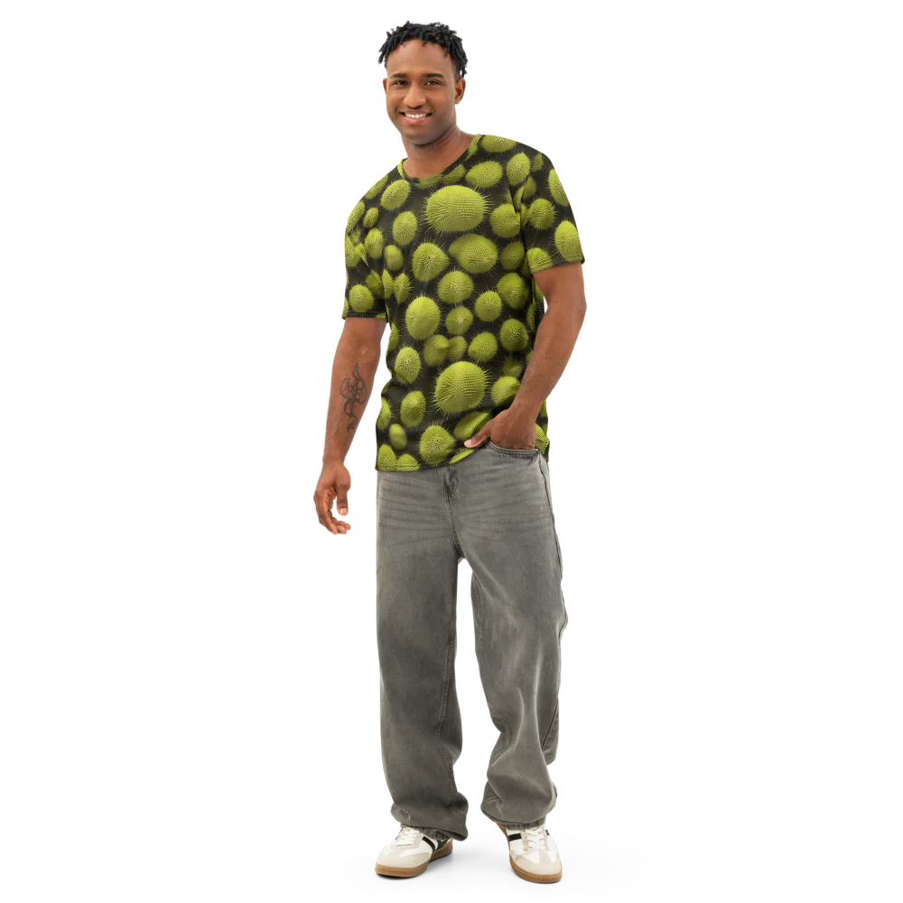 Lime Thorn on Men's Cotton Crew Neck T-Shirt — Front