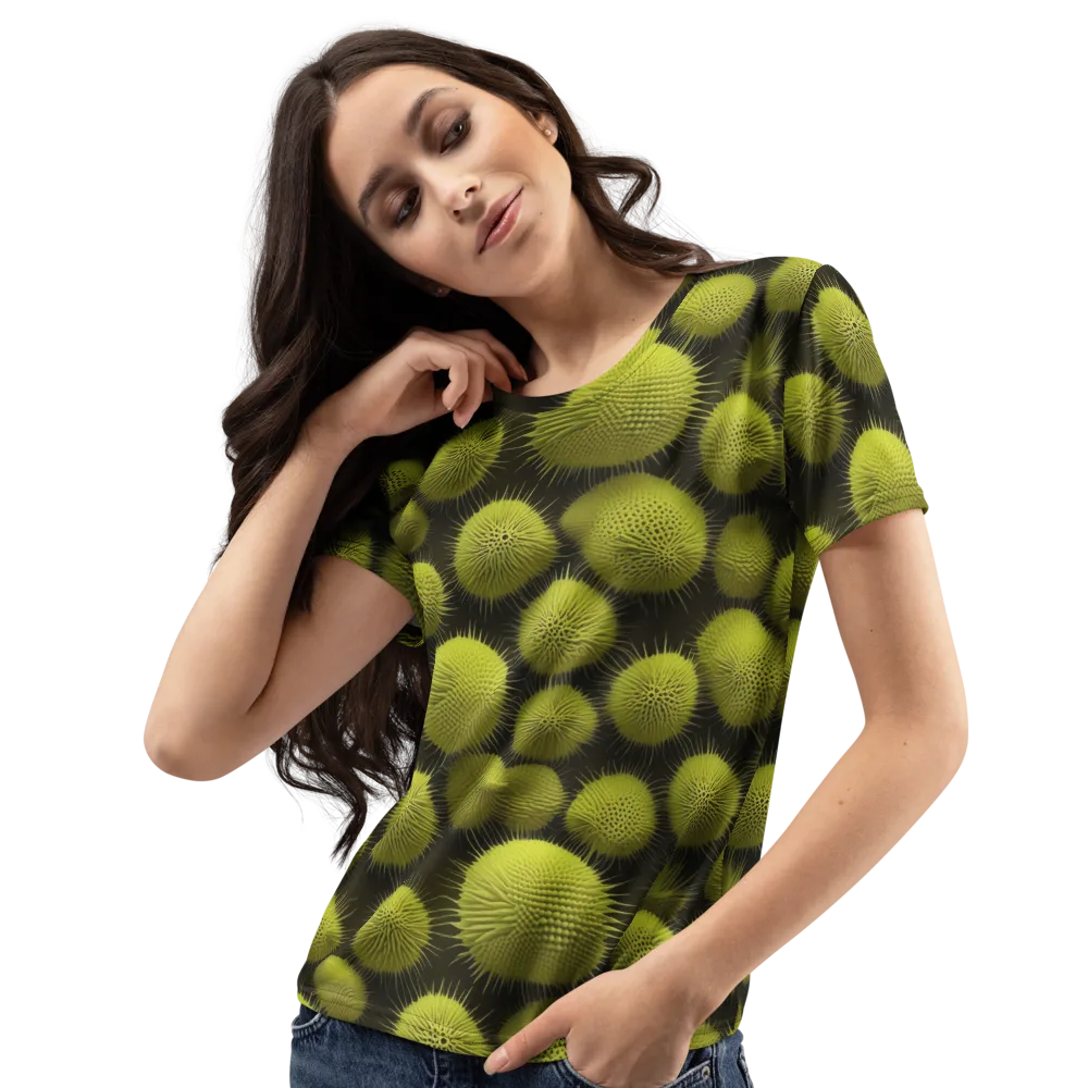 Lime Thorn on Women's Crew Neck T-Shirt — Left Front