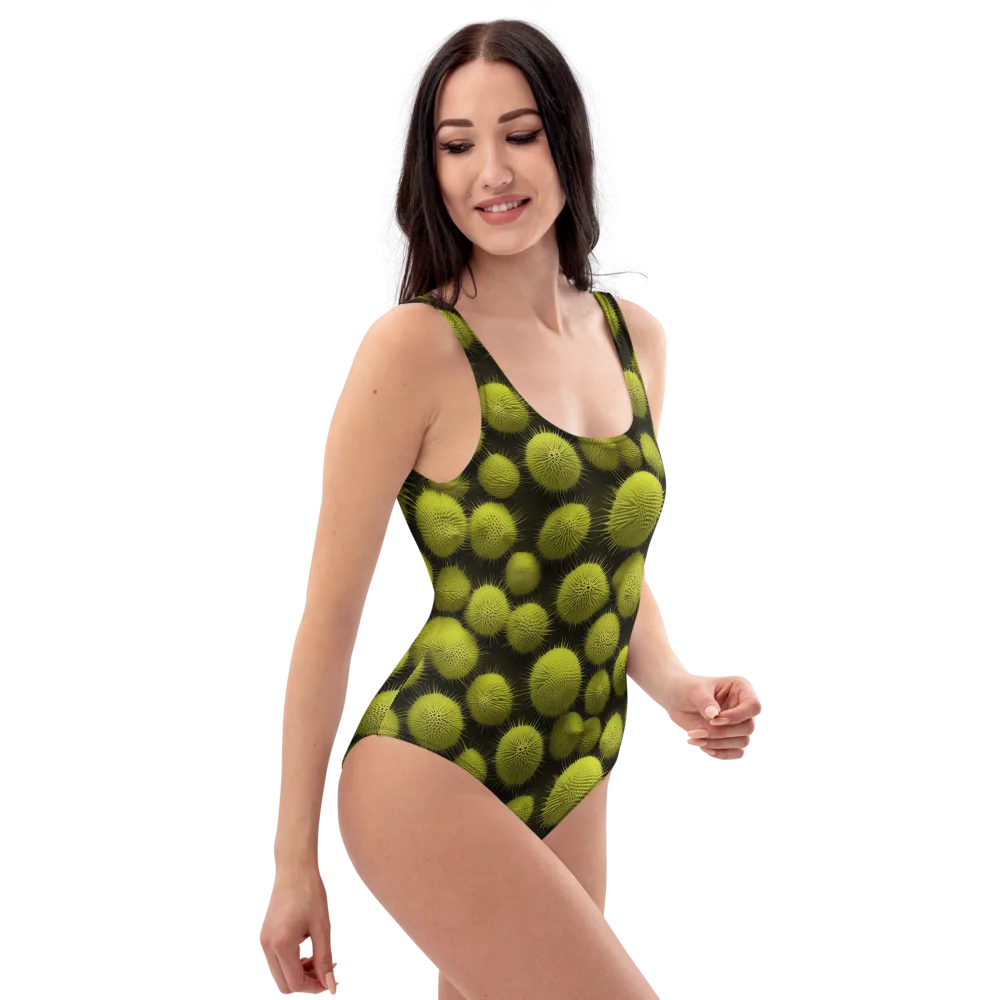 Lime Thorn on One-Piece Swimsuit — Right