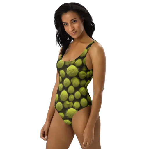 Lime Thorn on a One-Piece Swimsuit