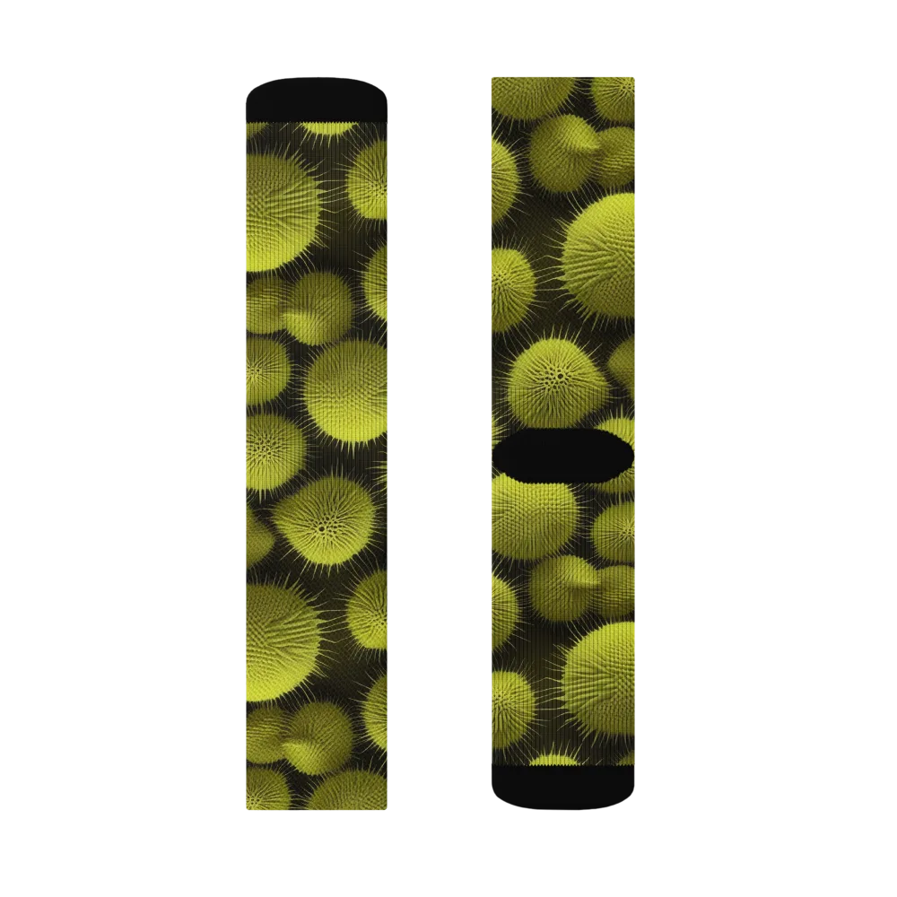 Lime Thorn on Socks — Right Sock