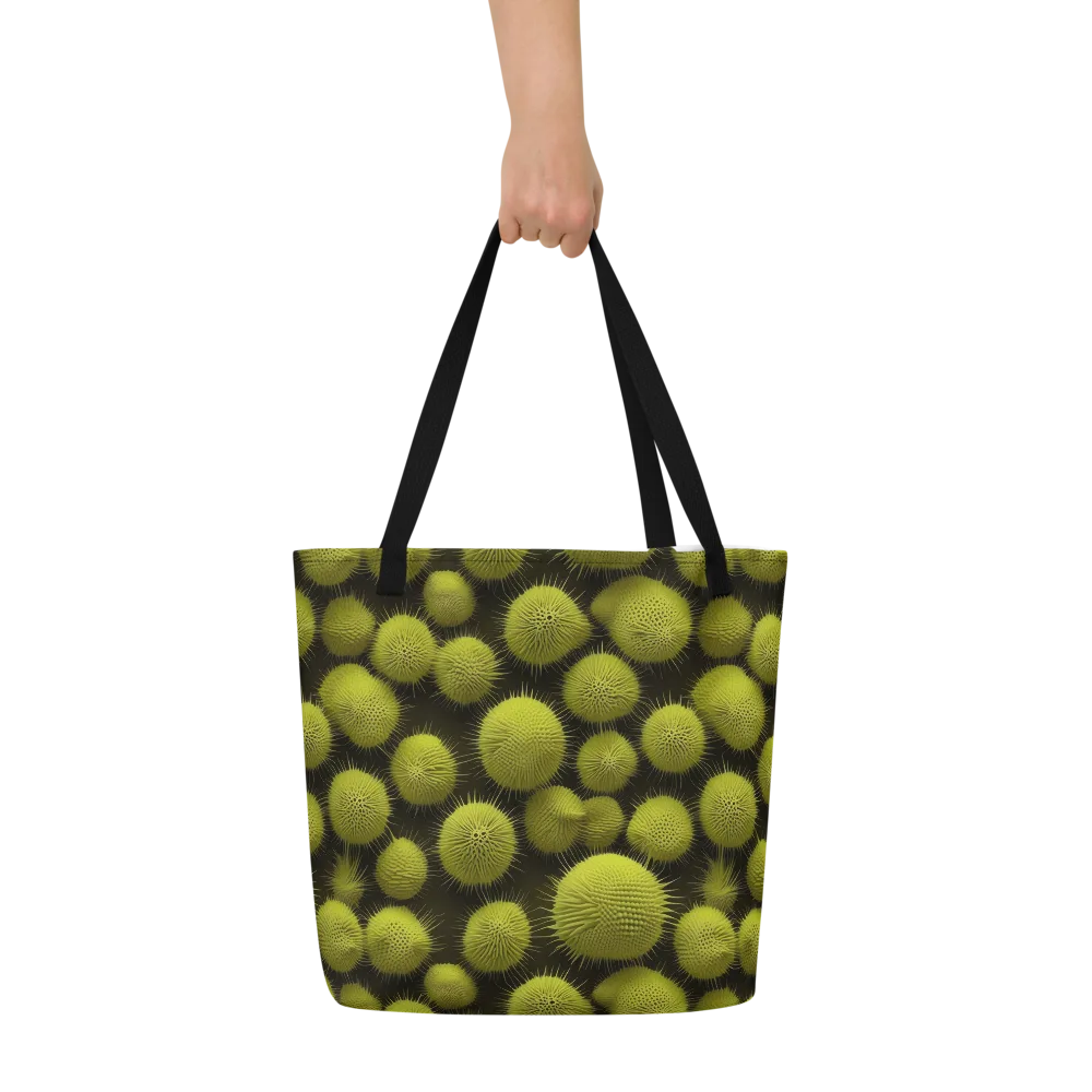Lime Thorn on Large Tote Bag W/ Pocket — Front