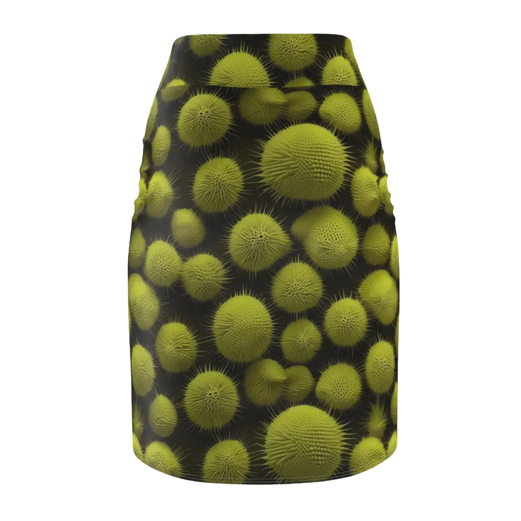 Lime Thorn on Pencil Skirt — Back