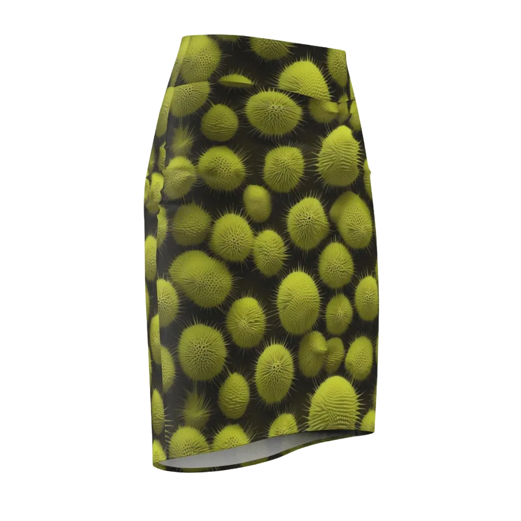 Lime Thorn on Pencil Skirt — Front Side