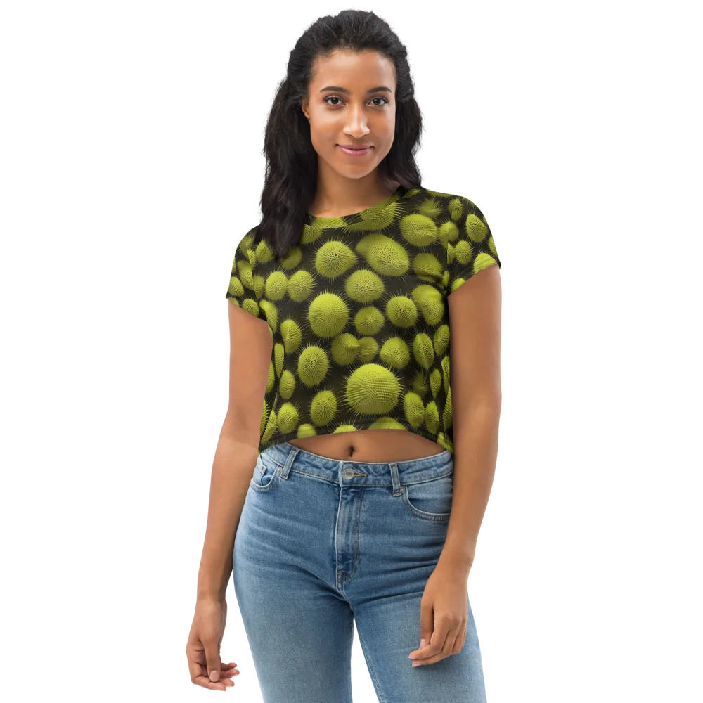 Lime Thorn on Crop Tee — Front