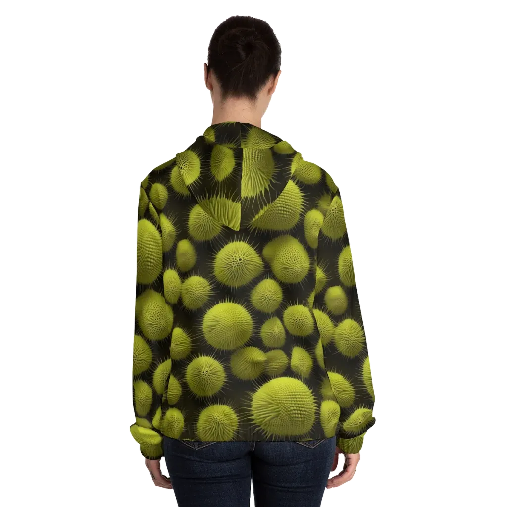 Lime Thorn on Women's Full-Zip Hoodie — Back On Person