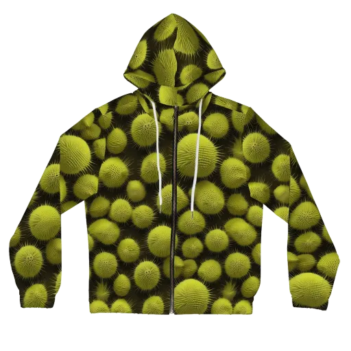 Lime Thorn on a Women's Full-Zip Hoodie
