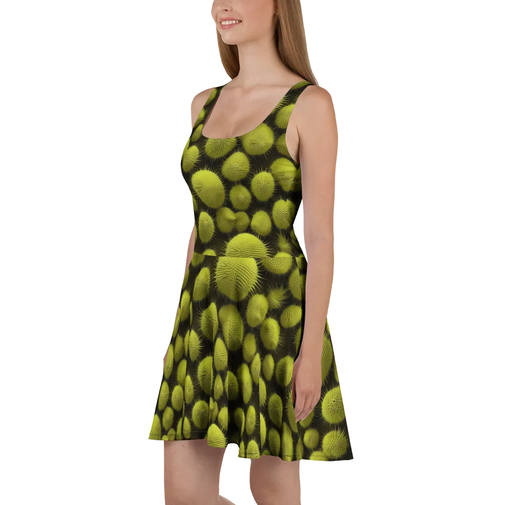 Lime Thorn on Skater Dress — Left
