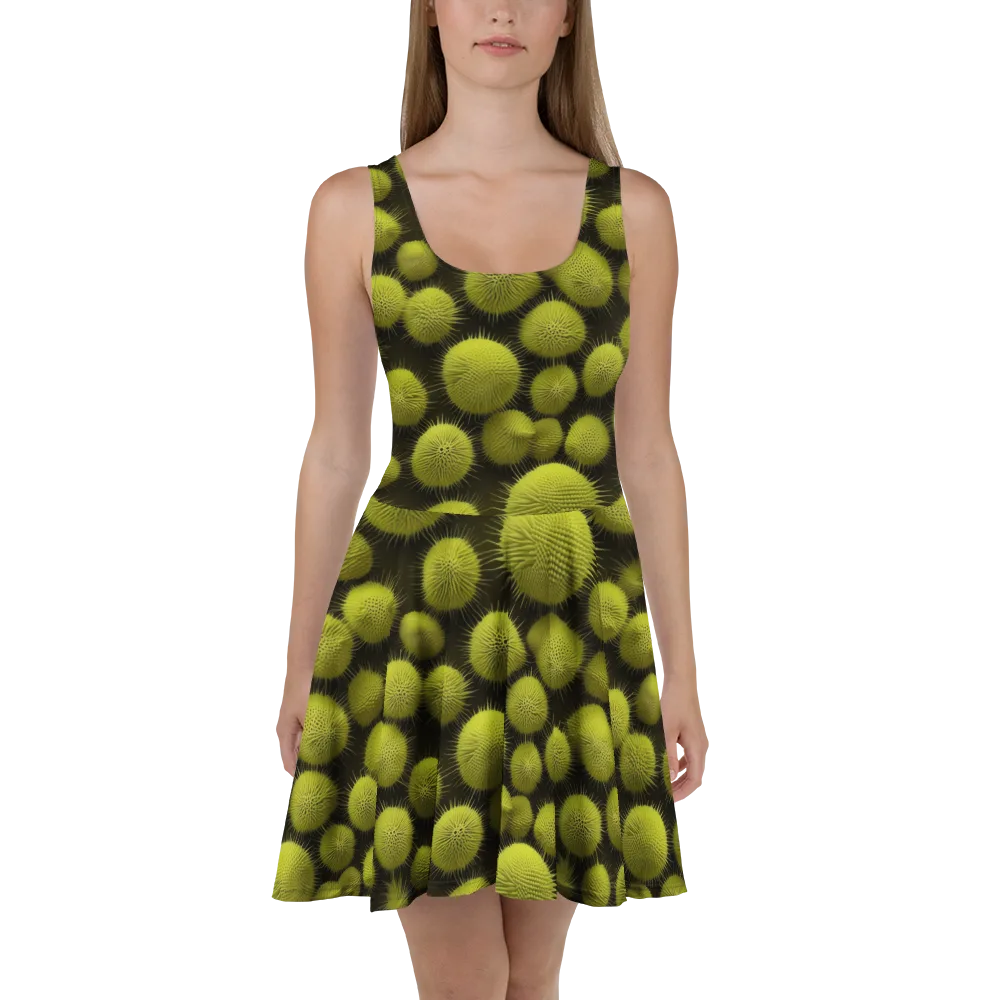 Lime Thorn on Skater Dress — Front