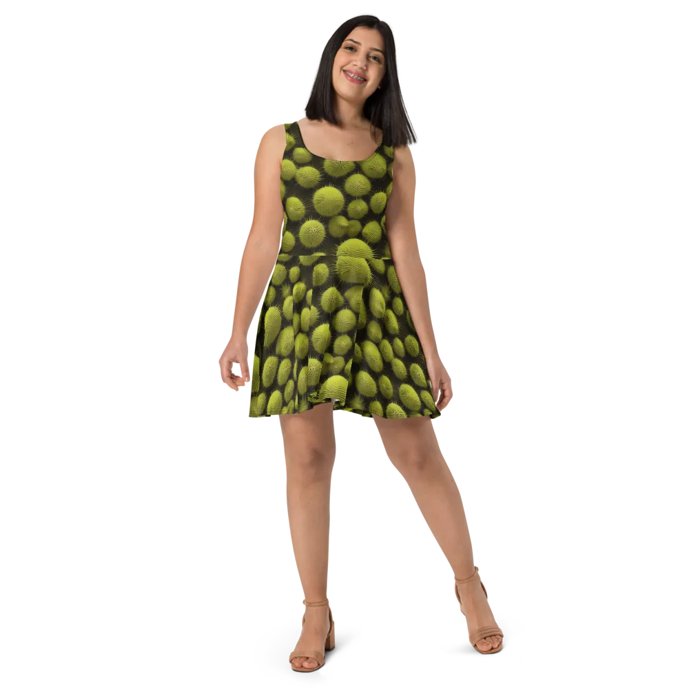 Lime Thorn on Skater Dress — Front