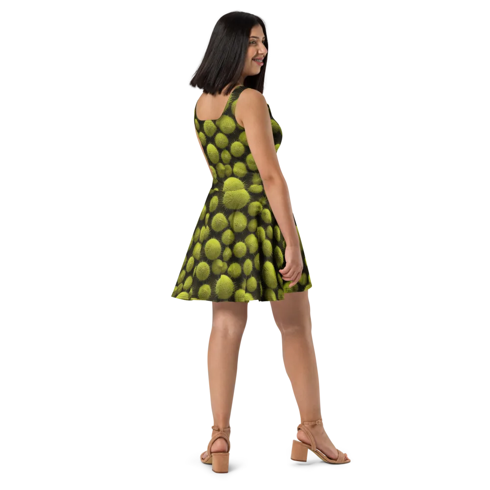 Lime Thorn on Skater Dress — Right