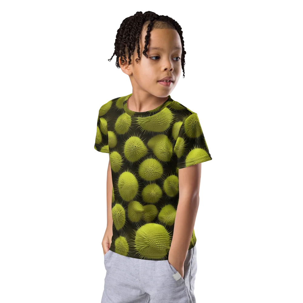 Lime Thorn on Kids Crew Neck T-Shirt — Left Front