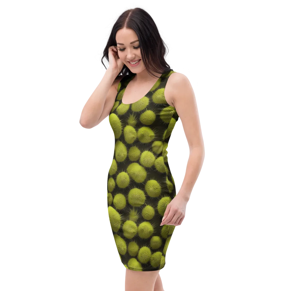 Lime Thorn on Bodycon Dress — Left Front