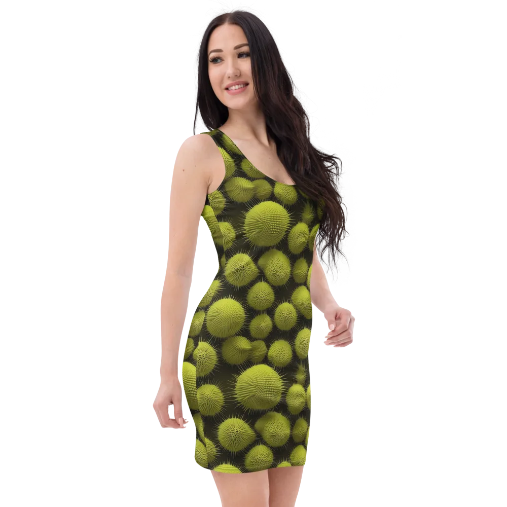 Lime Thorn on Bodycon Dress — Right Front