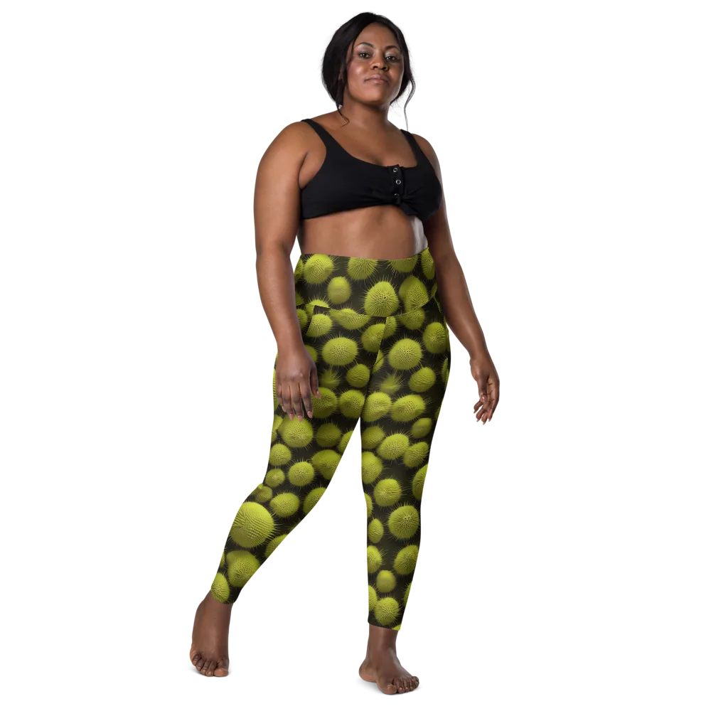 Lime Thorn on Leggings with Pockets — Front