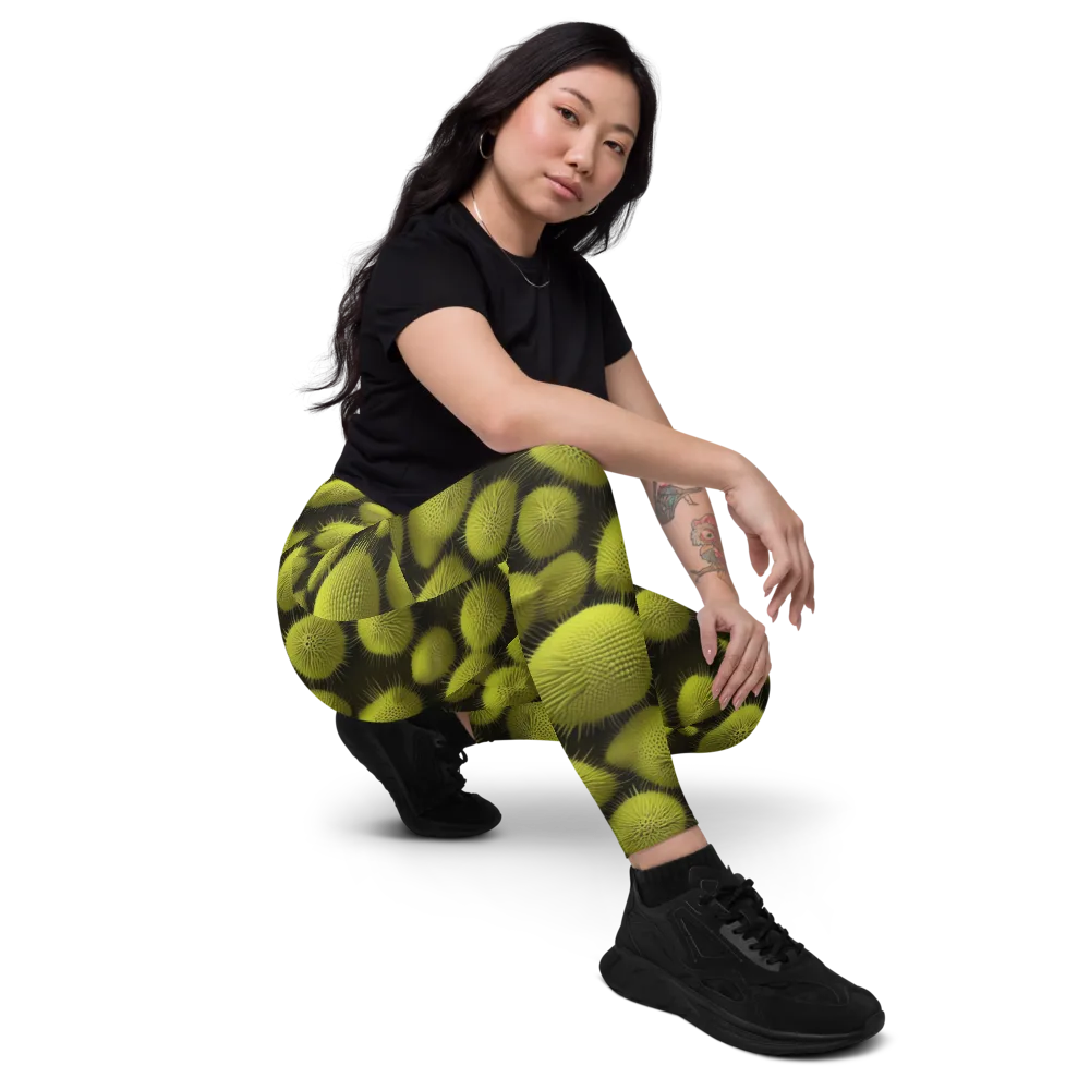Lime Thorn on Leggings with Pockets — Right Front