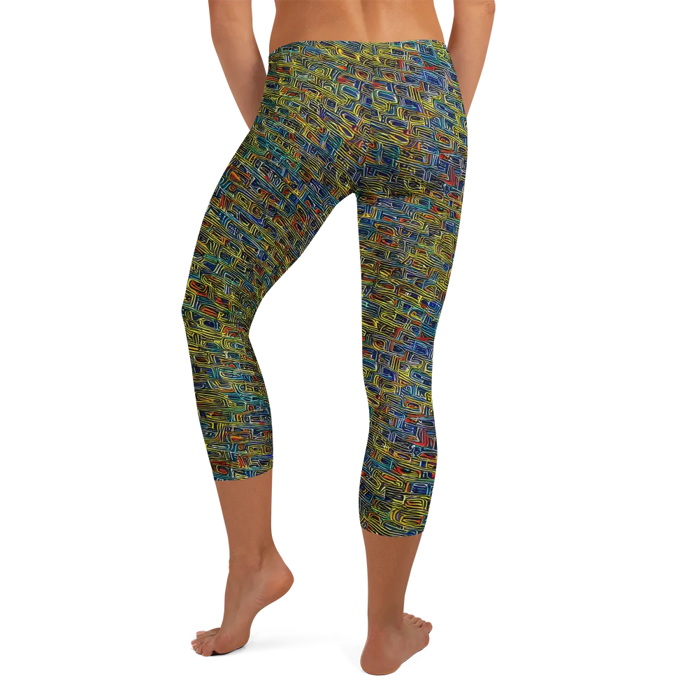 Static Safari on Capri Leggings — Back