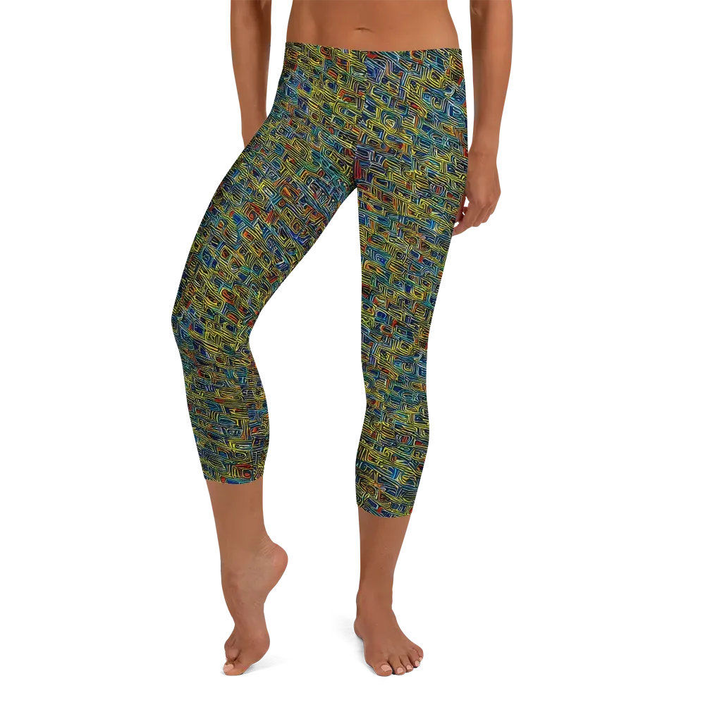 Static Safari on Capri Leggings — Front