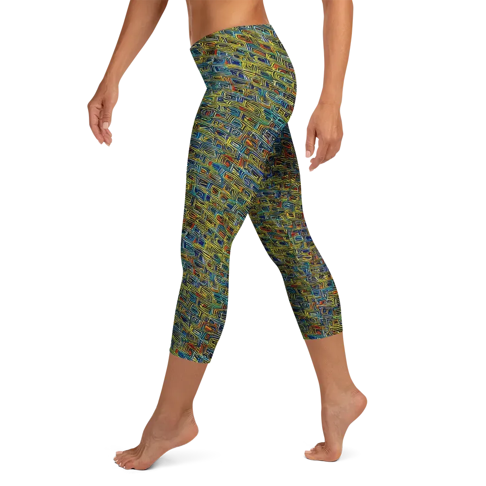 Static Safari on Capri Leggings — Left