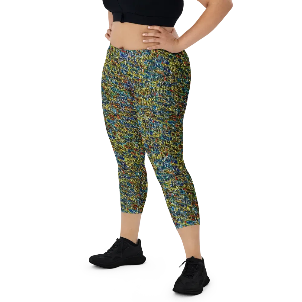 Static Safari on Capri Leggings — Front