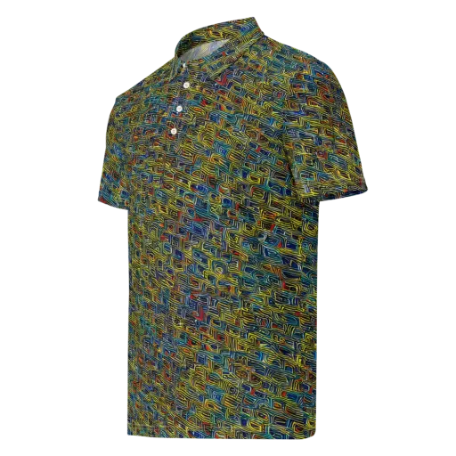 Static Safari on a Men's Slim Fit Polo Shirt