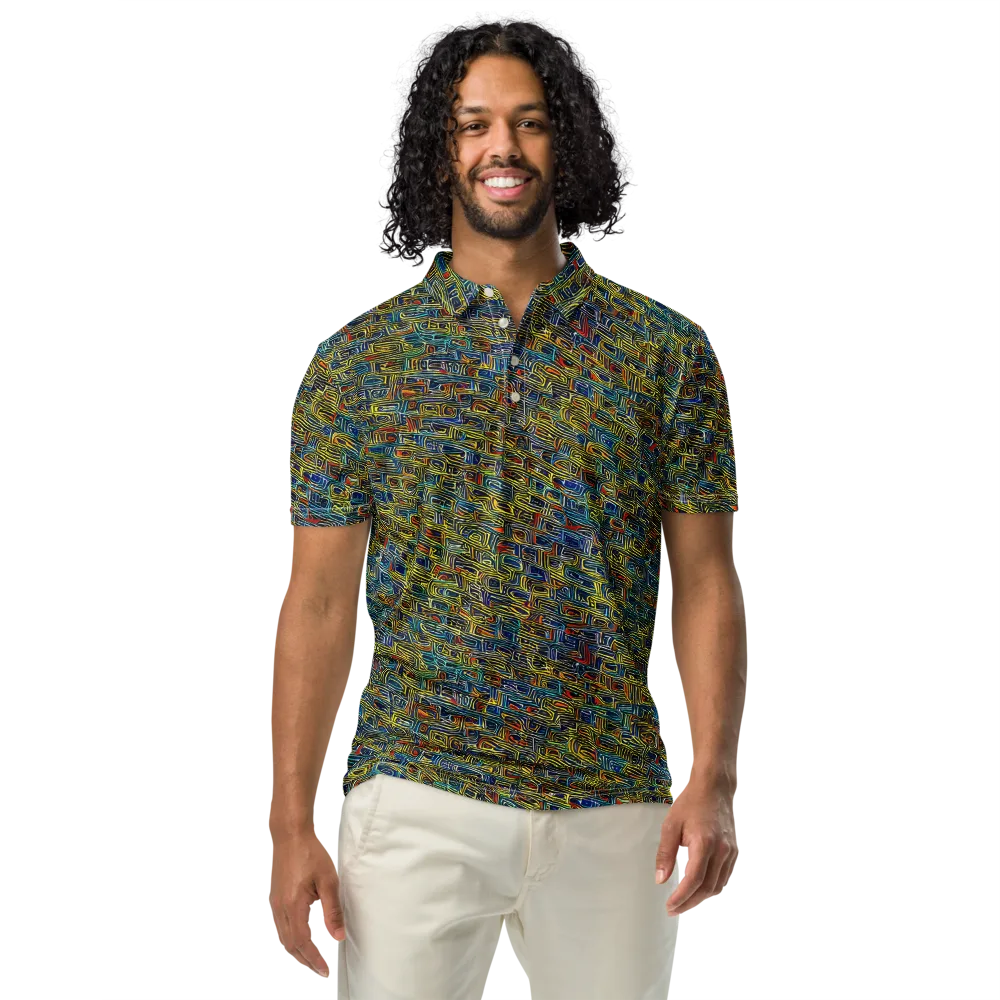 Static Safari on Men's Slim Fit Polo Shirt — Front