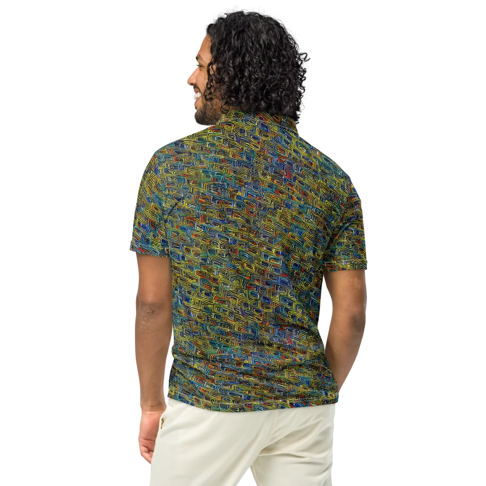 Static Safari on Men's Slim Fit Polo Shirt — Back