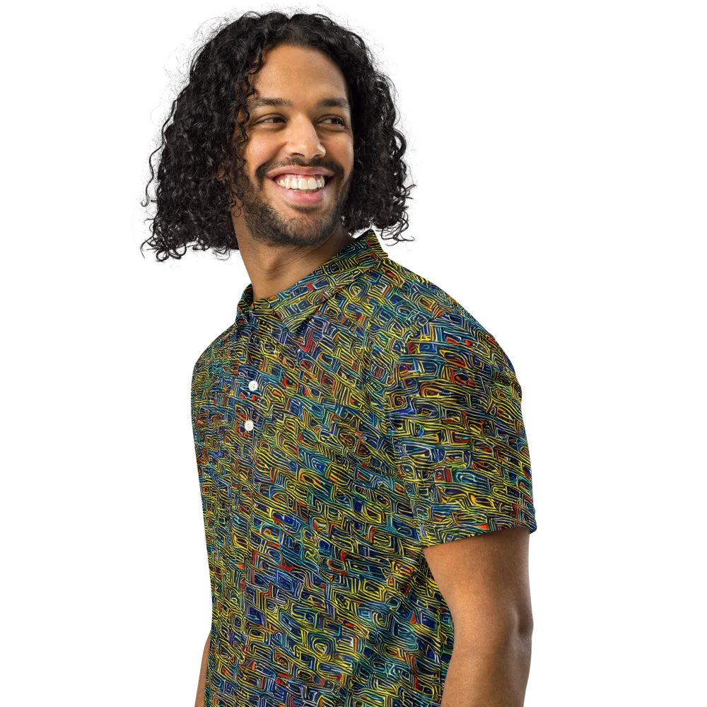 Static Safari on Men's Slim Fit Polo Shirt — Left Front