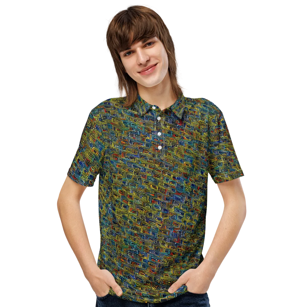Static Safari on Men's Slim Fit Polo Shirt — Front