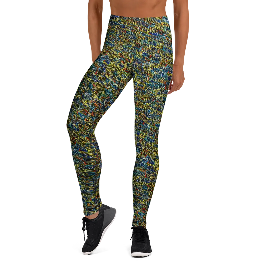 Static Safari on Yoga Leggings — Front