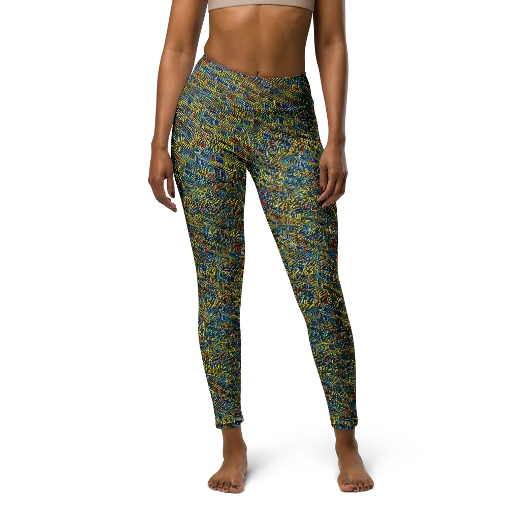 Static Safari on Yoga Leggings — Front