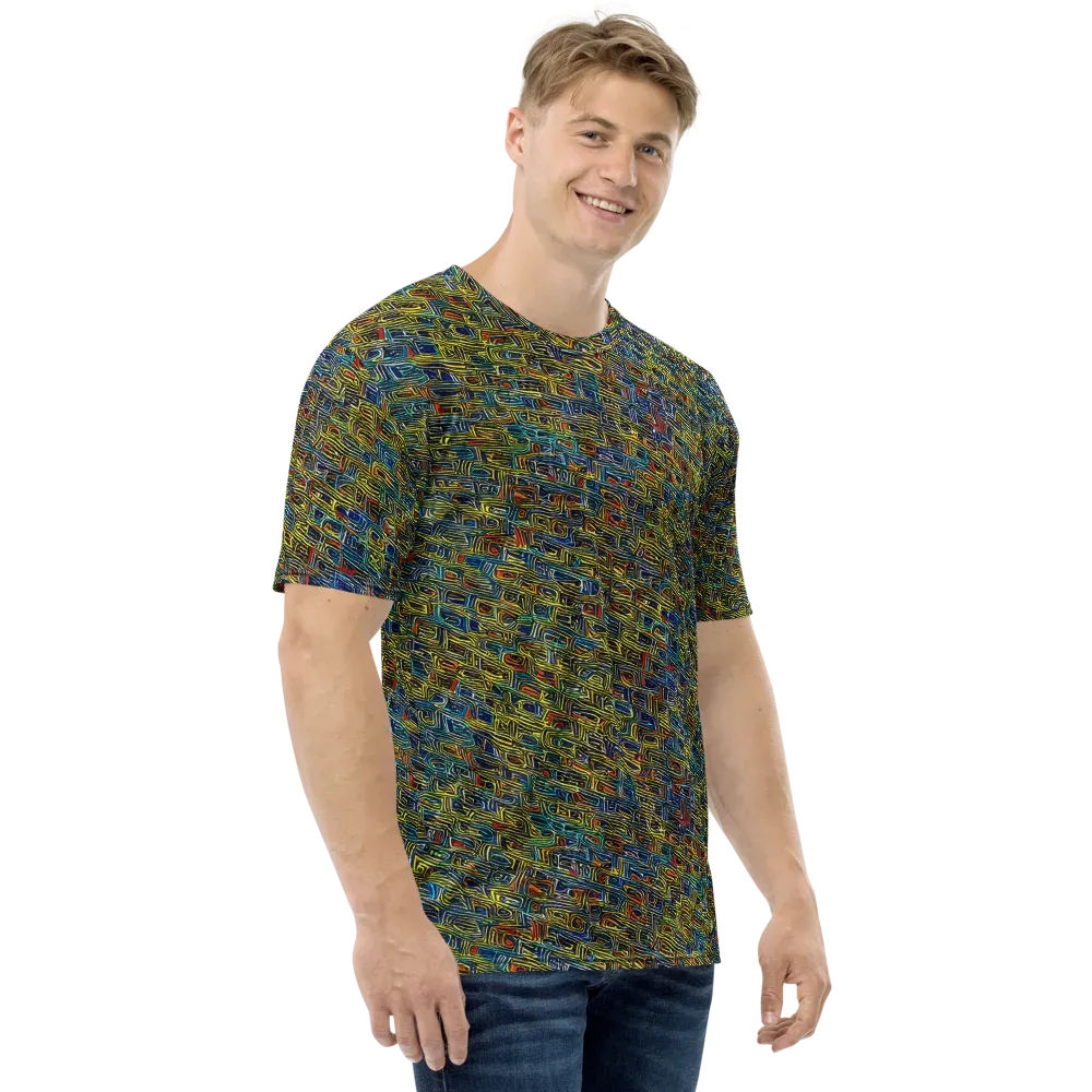 Static Safari on Men's Crew Neck T-Shirt — Right