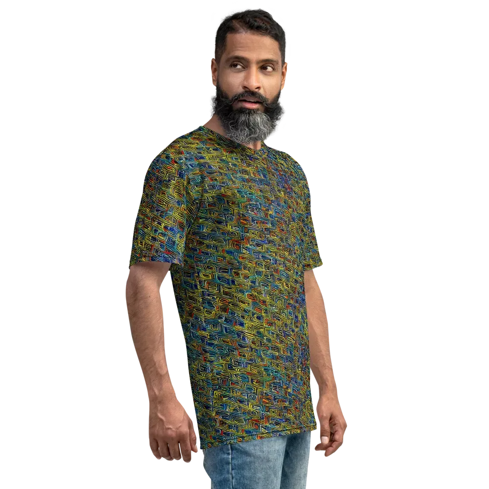Static Safari on Men's Crew Neck T-Shirt — Right