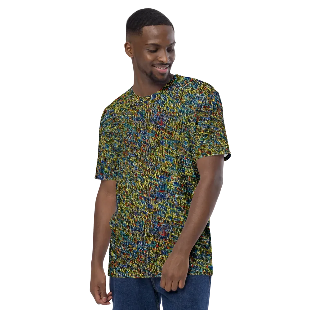 Static Safari on Men's Crew Neck T-Shirt — Left
