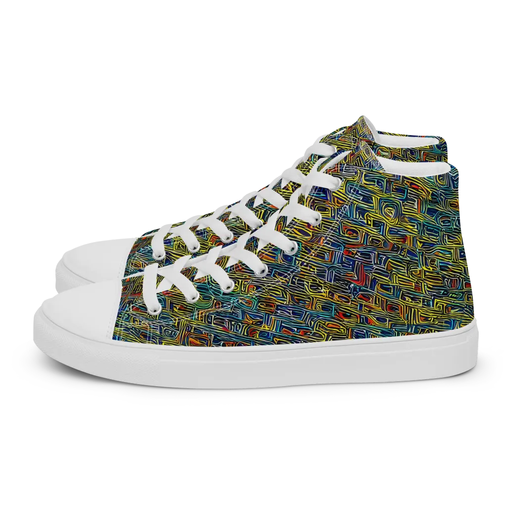 Static Safari on Men's High Top Canvas Shoes — Left