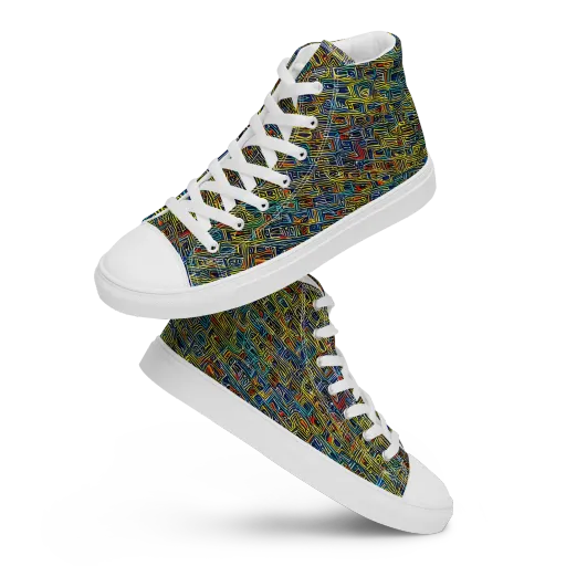 Static Safari on a Men's High Top Canvas Shoes