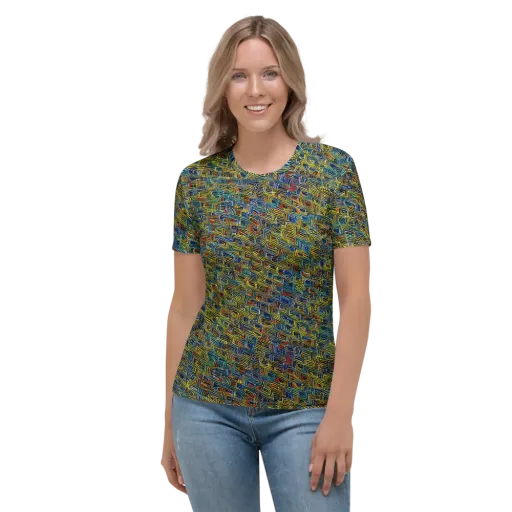 Static Safari on a Women's Crew Neck T-Shirt