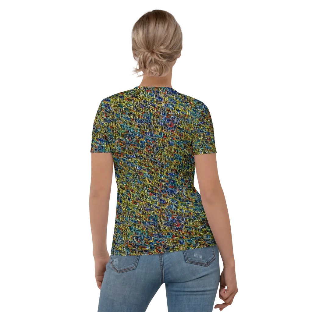 Static Safari on Women's Crew Neck T-Shirt — Back
