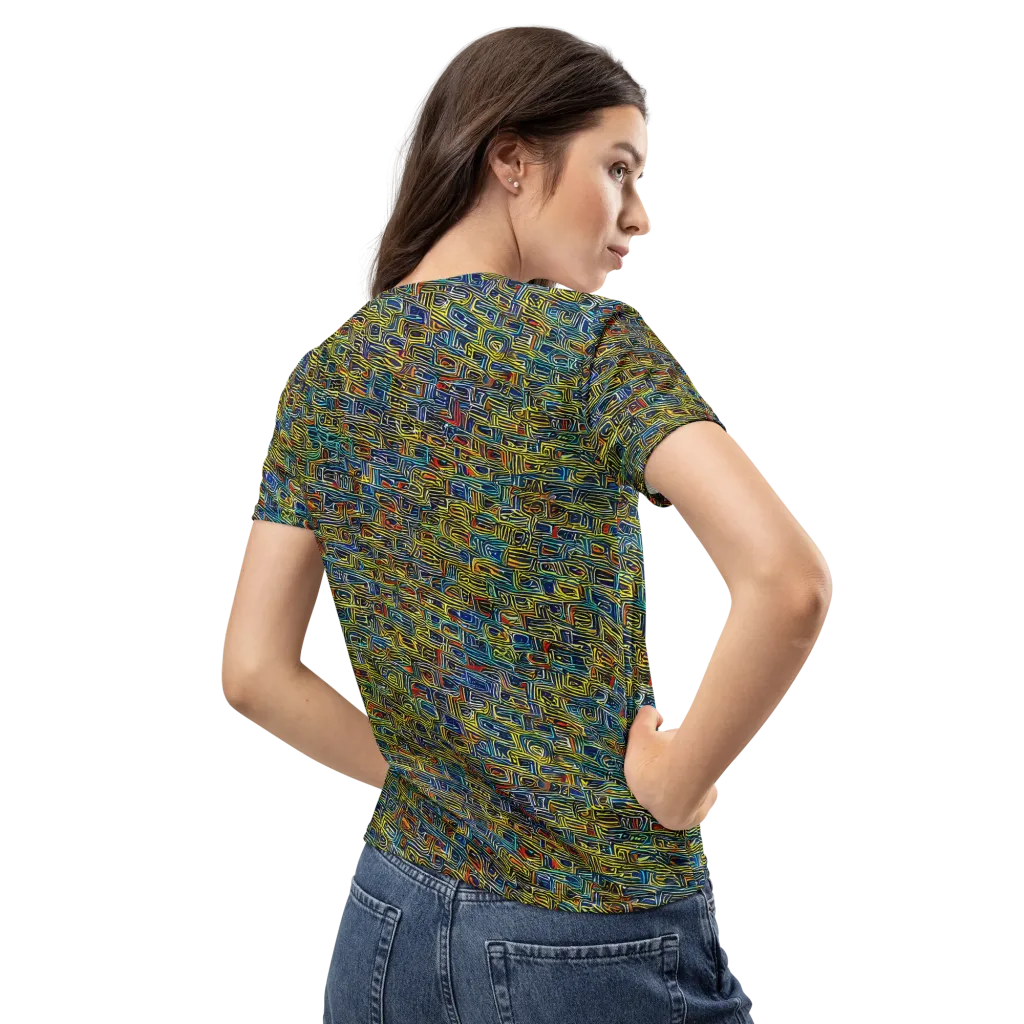 Static Safari on Women's Crew Neck T-Shirt — Back