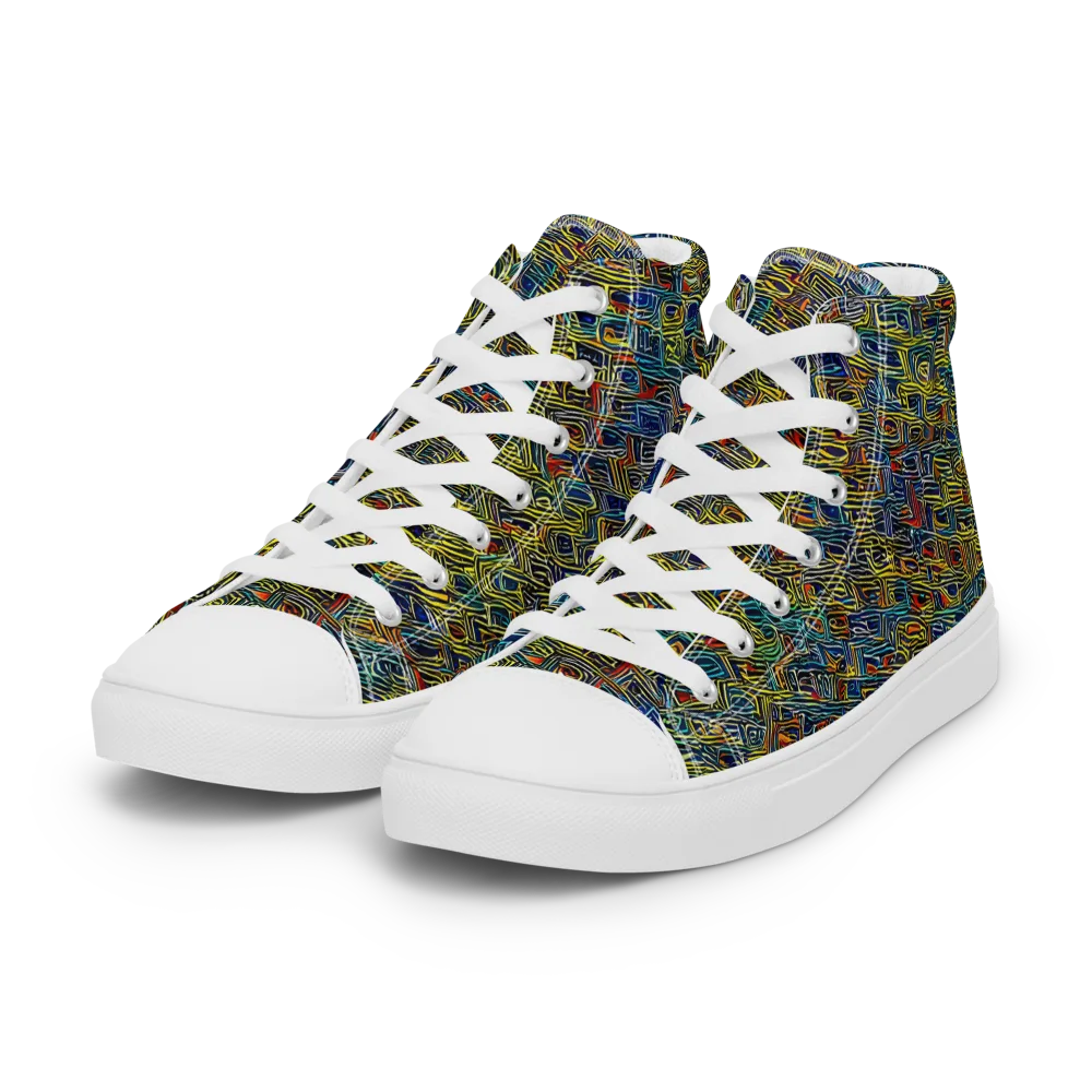 Static Safari on Women's High Top Canvas Shoes — Left Front