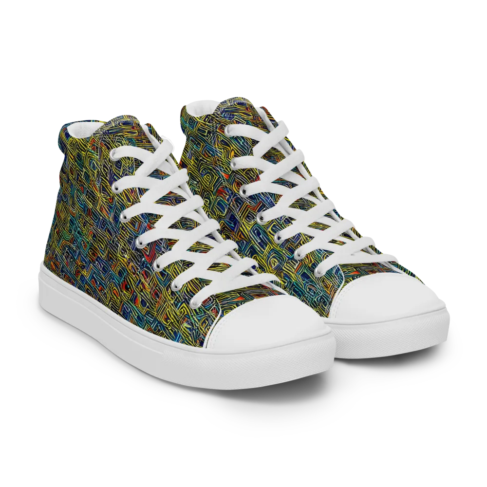Static Safari on Women's High Top Canvas Shoes — Right Front